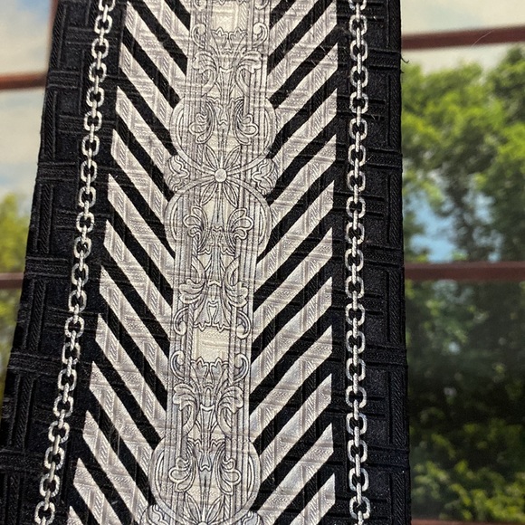 Versailles By Piattelli Tie Silver and Black Men’s Office Business Sales - Picture 5 of 5